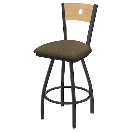 Holland Bar Stool Co 36" Swivel Counter Stool, Pewter Finish, Nat Back, Graph Cork Seat X830